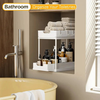 Dubbellaags Uittrekbaar Keukenopbergrek